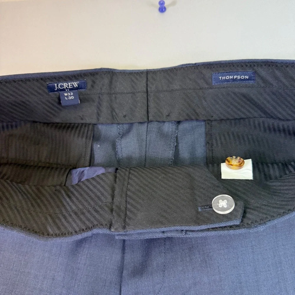 J.Crew Thompson Suit Mens 40S 34W Blue Textured Two Button Blazer Trousers Set